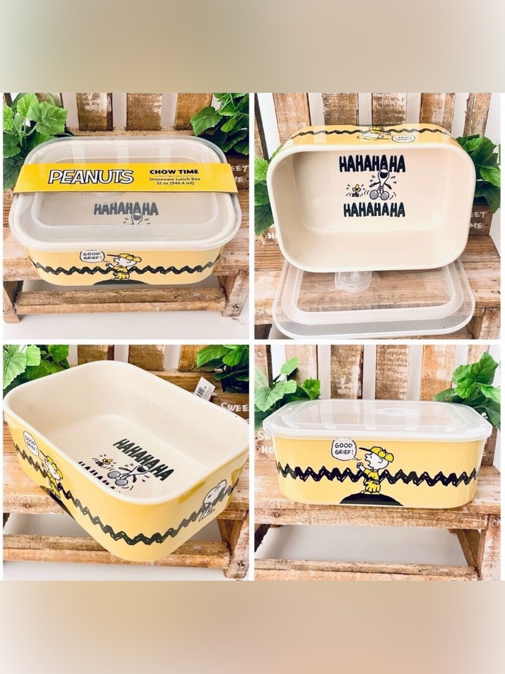 NWT Peanuts Snoopy & Woodstock Pressure Vented Lid Big Food Container Bowl New